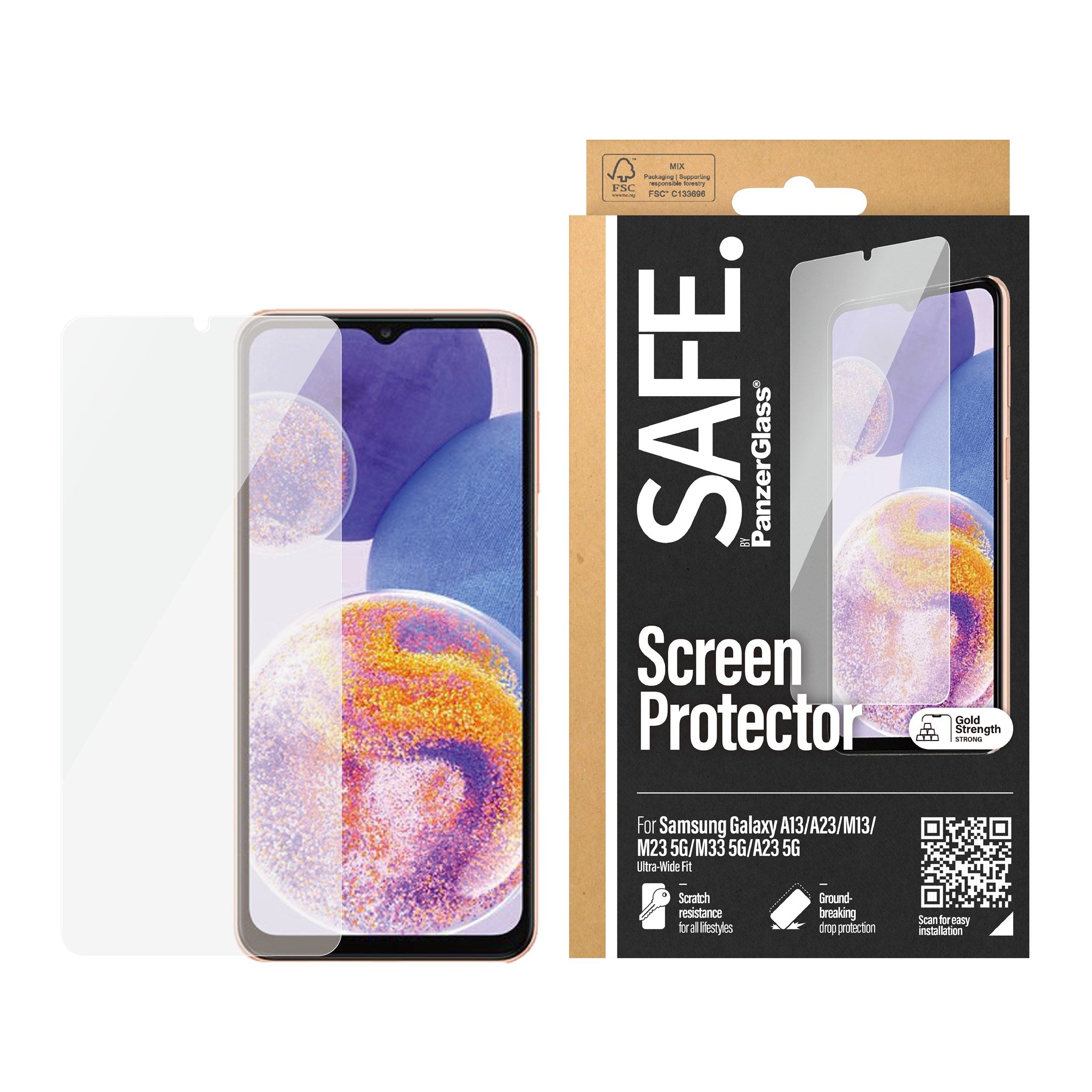 SAFE. by PanzerGlass® Screen Protector Samsung Galaxy A13 | A23 | M13 | M23 5G | M33 5G | A23 5G 2